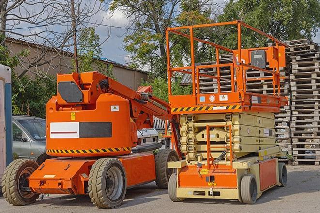 forklift transporting goods in a warehouse setting in Studio City, CA